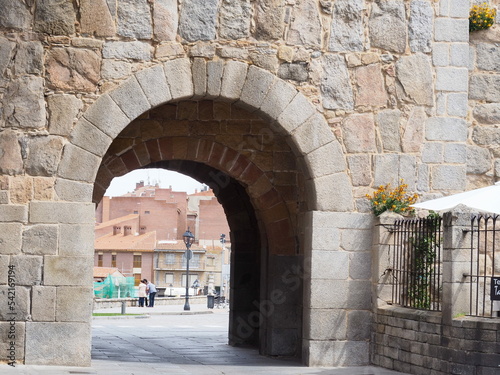   vila  ciudad medieval con sus  bonitas murallas. Espa  a.