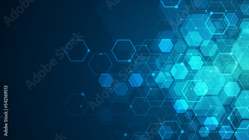 Abstract cube hexagon shape background