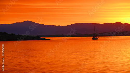 Sunrise in kolimbithres beach paros