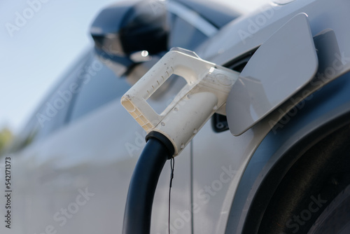 electric car charging in the station