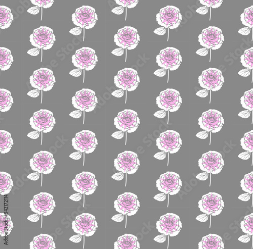 Seamless vector hand drawn patern made of carnation flowers