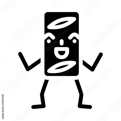 apple strudel dessert character glyph icon vector. apple strudel dessert character sign. isolated symbol illustration