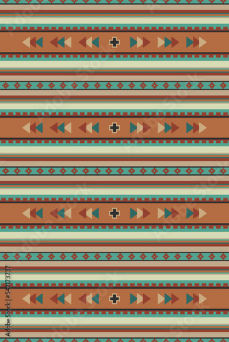 Ethnic boho geometric pattern. Mexican tribal ornament for rug, blanket. South Western design. Vector seamless pattern.