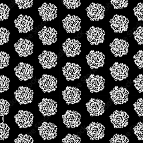 Seamless vector hand drawn patern made of carnation flowers