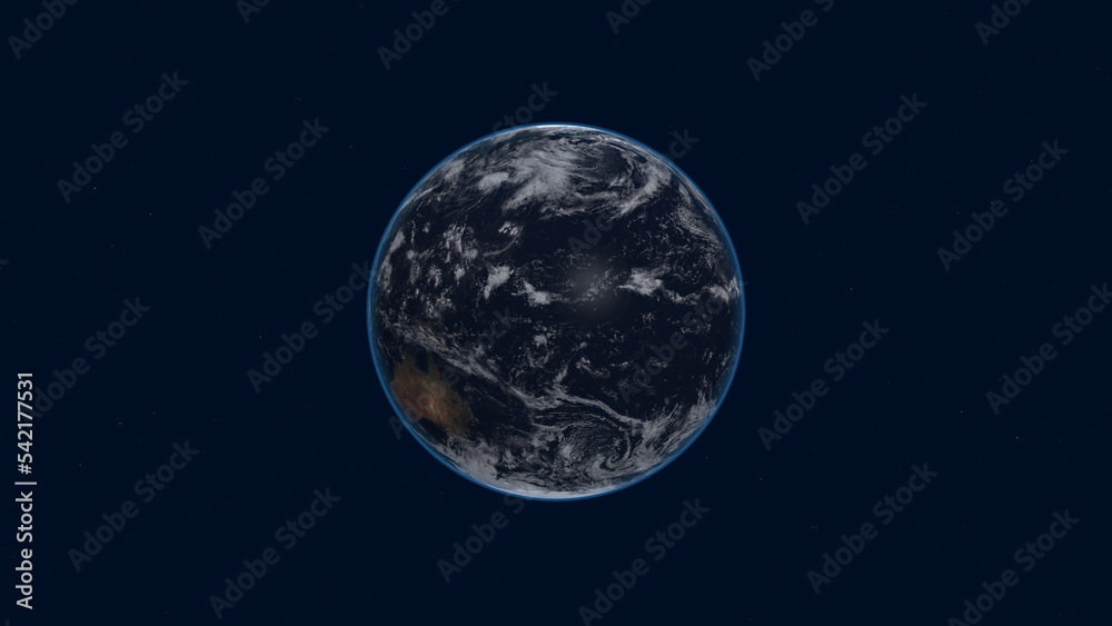 earth globe with glowing details and light rays. 3d illustration.