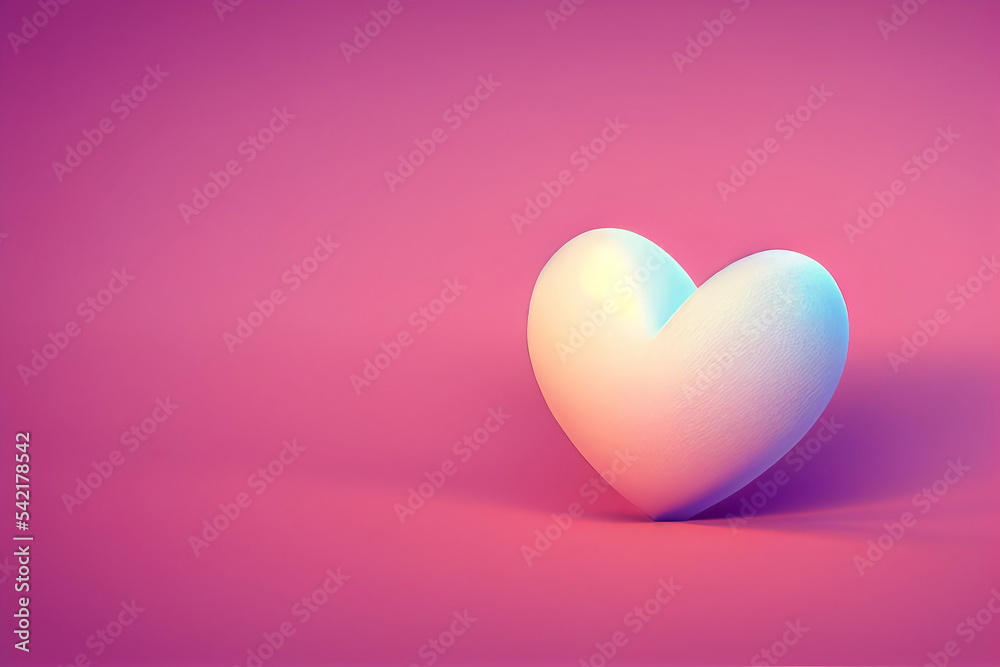 3d illustration of red heart creative abstract love concept