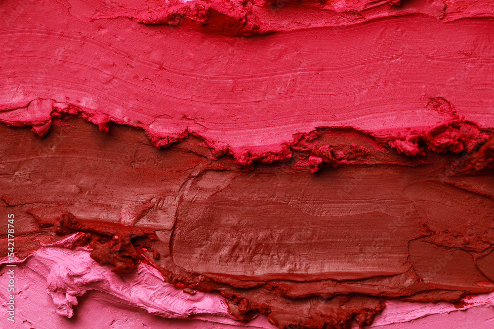 Fototapeta premium Texture of beautiful lipsticks as background, top view