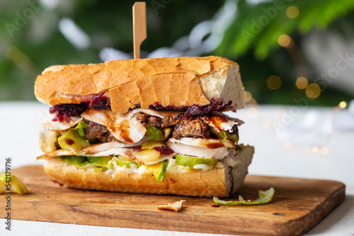 Boxing day sanwich with leftover Christmas turkey