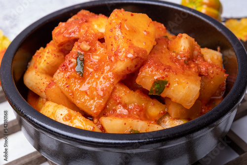 Korean traditional food Radish Kimchi - Kkakdugi photo