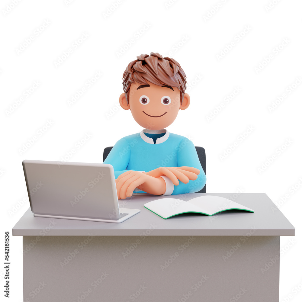 3d render cute boy back to school 3d render cute boy back to school