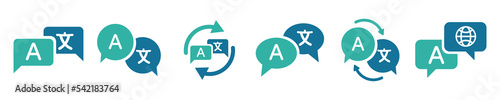 Fotografie Set of translate language vector icons