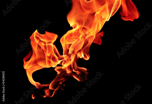 Burning flame on black background © Pixel-Shot