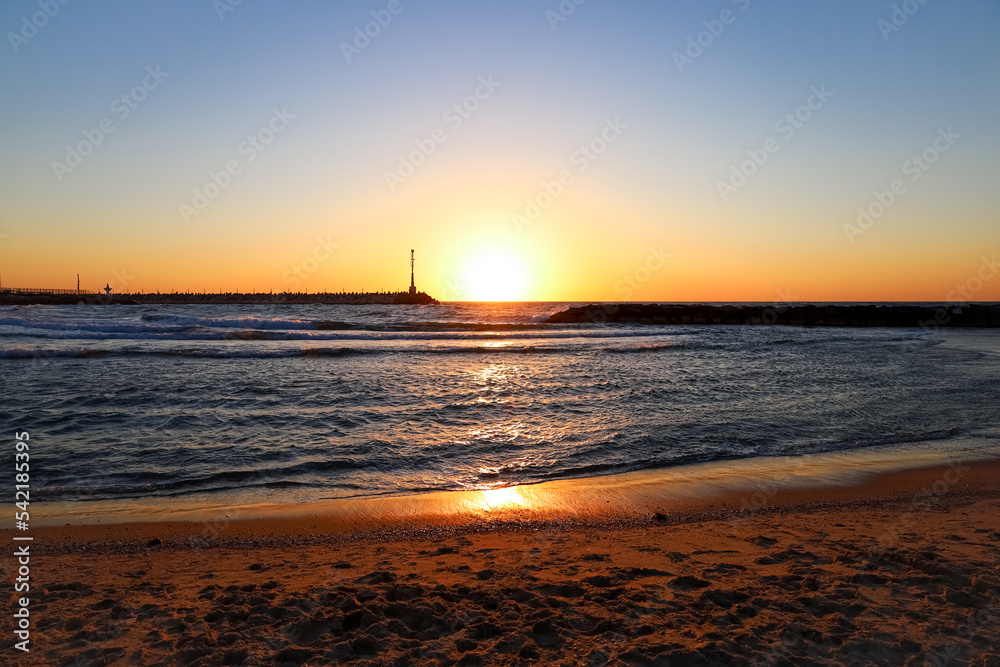 View of beautiful sea at sunset