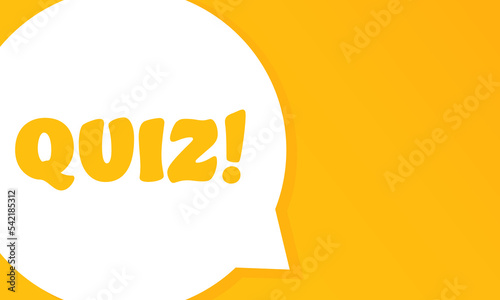 Quiz. Speech bubble with Quiz text. 2d illustration. Flat style. Vector line icon for Business and Advertising