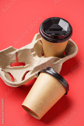 Two disposable kraft paper ...