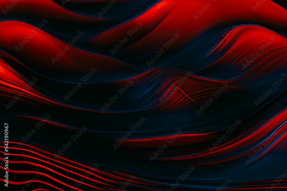 Obraz premium Abstract black and red wavy background