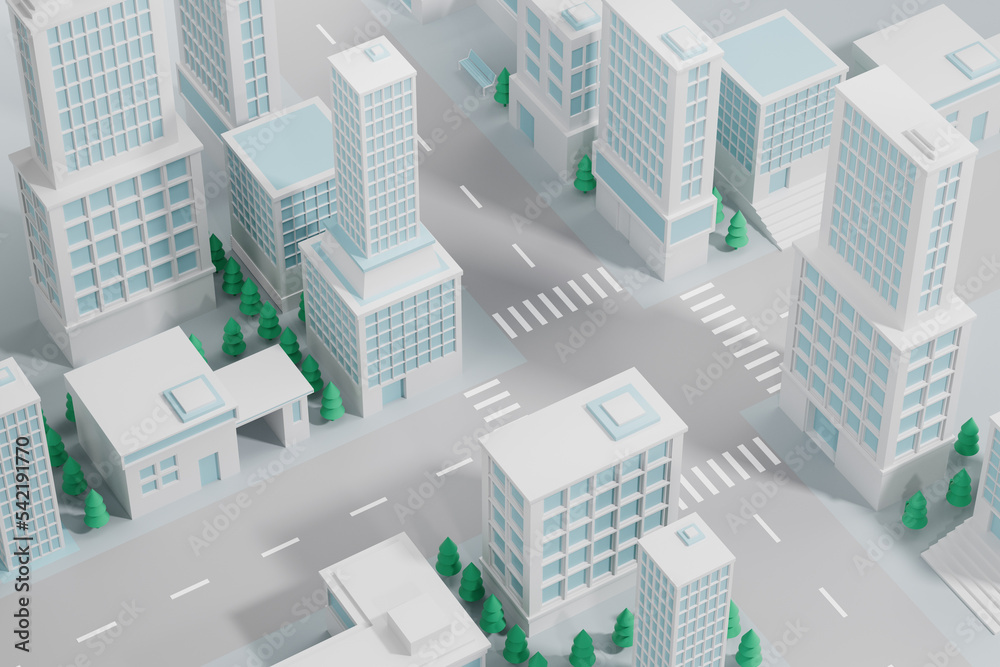 3d rendering city construction in different time 3d rendering city construction in different time