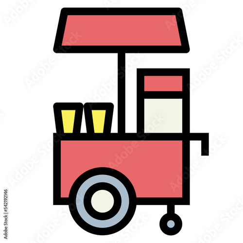 Popcorn Shop filled outline icon style