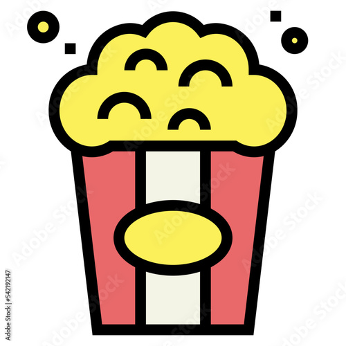 popcorn filled outline icon style