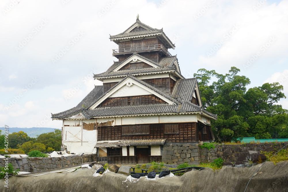 Kumamoto-jo or Kumamoto Castle in Kumamoto, Japan - 日本 熊本県 熊本城 Kumamoto-jo or Kumamoto Castle in Kumamoto, Japan - 日本 熊本県 熊本城