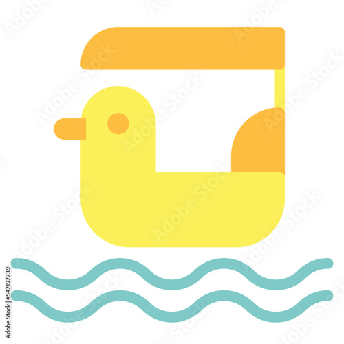 pedal boat flat icon style