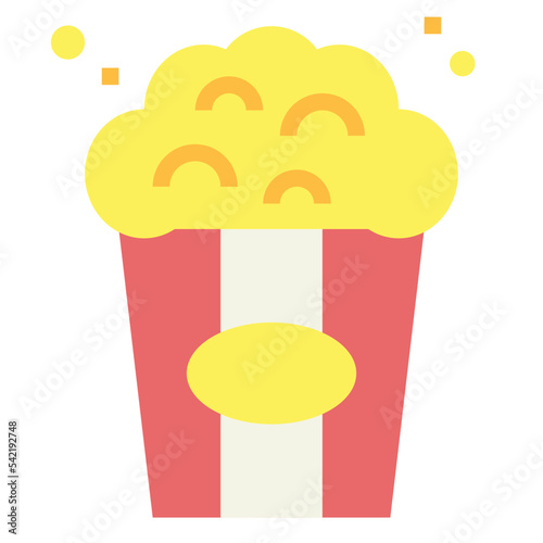 popcorn flat icon style