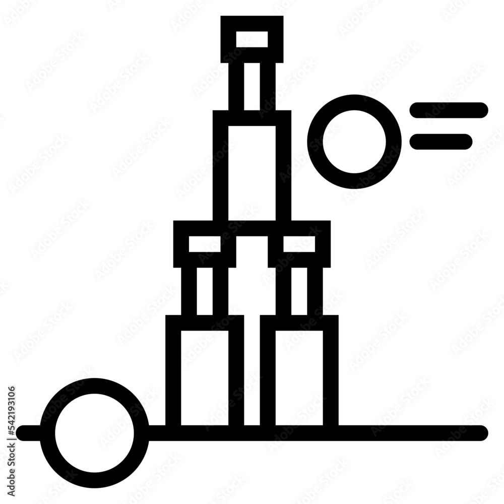 bottle throw line icon style bottle throw line icon style
