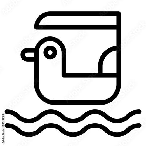 pedal boat line icon style