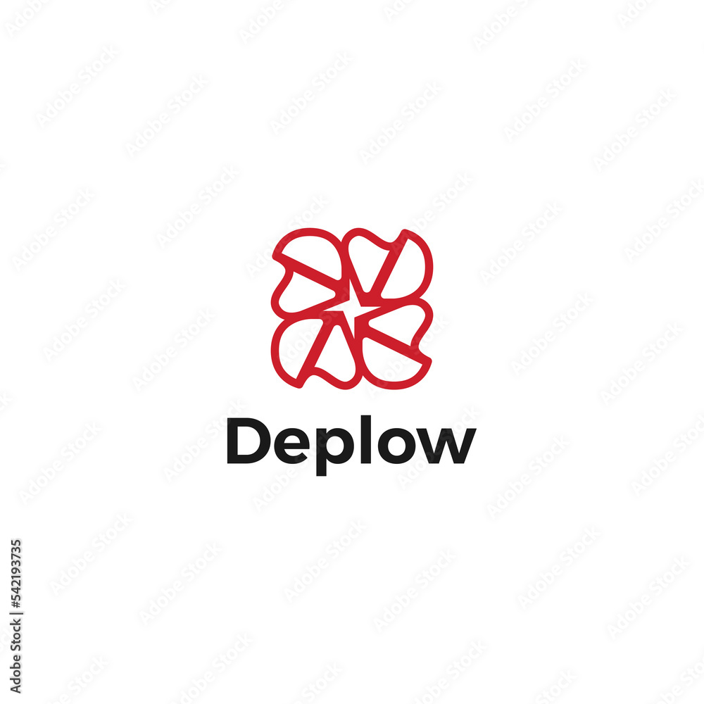 Sakura flower abstract logo. Flower Line abstract concept rounded flat shape style. Botanical icon for farm, company, beauty, flourish. Vector illustration Sakura flower abstract logo. Flower Line abstract concept rounded flat shape style. Botanical icon for farm, company, beauty, flourish. Vector illustration