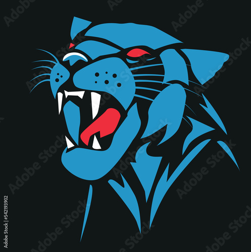 Panther illustration. panther logo ,art, icon , symbol, panther line art colours vector. graphic vector..