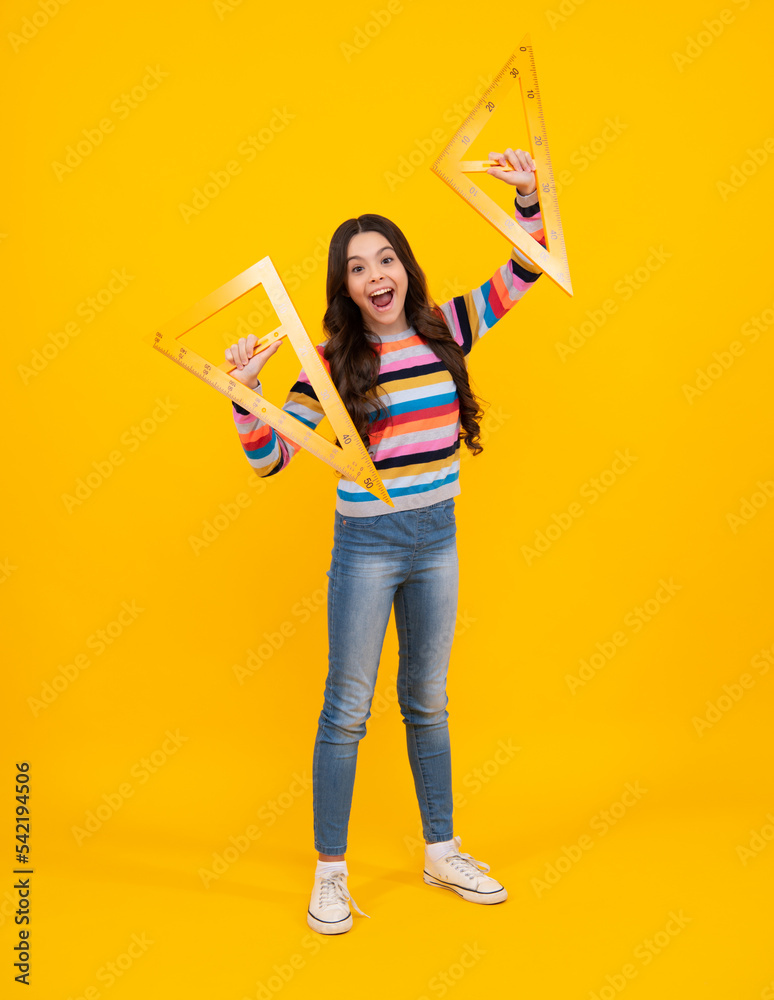 Amazed teenager. Back to school. Teenager school girl on isolated background. Excited teen schoolgirl with school supplies. Amazed teenager. Back to school. Teenager school girl on isolated background. Excited teen schoolgirl with school supplies.