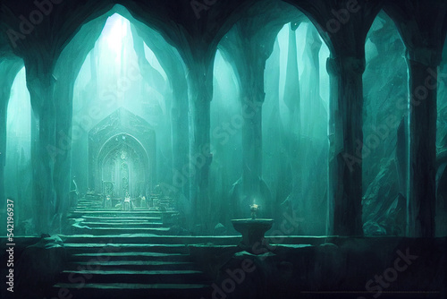 Concept art illustration of Erebor dwaven kingdom from lord of the rings