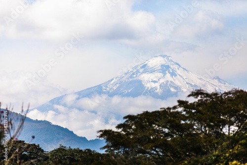 Beautiful view of the Pico de Orizaba, the highest mountain in Mexico
