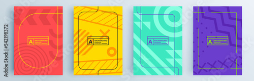 Modern abstract covers set, minimal covers design. Colorful geometric background, vector illustration.