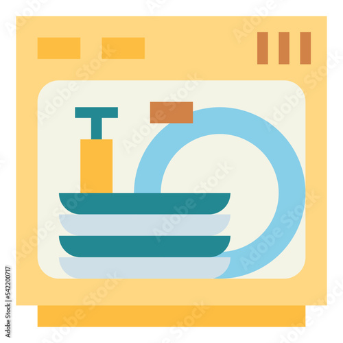 dishwasher flat icon style