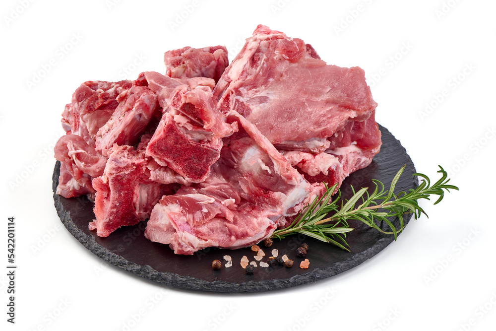 Pork Ribs, raw meat, close-up, isolated on white background. Pork Ribs, raw meat, close-up, isolated on white background.