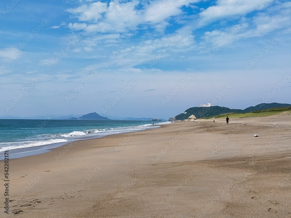 夏の青空の砂浜 夏の青空の砂浜