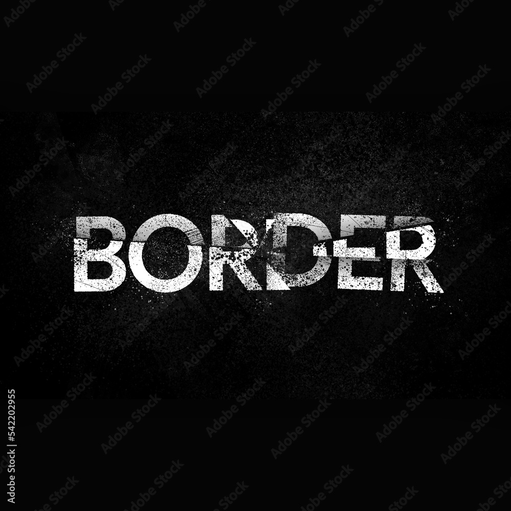 Exploded border Partition typographic with spray particles. Explosion ...