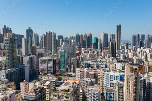 Top view of Hong Kong city