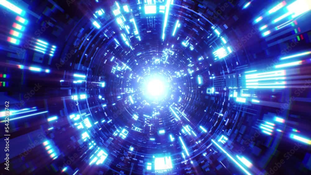 Shining Blue Cyber Technology Tunnel Loop