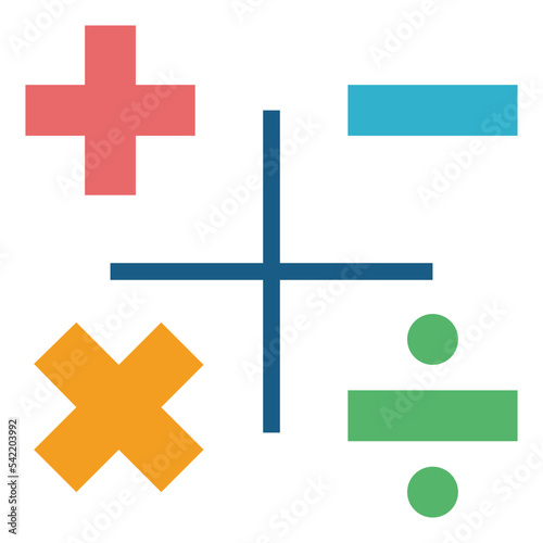mathematics flat icon style