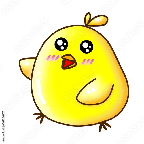 Cute yellow cartoon chick.