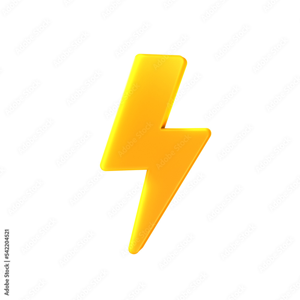 3D Lightning bolt icon for application or on the web, Weather or energy concept. 3d illustration. 3D Lightning bolt icon for application or on the web, Weather or energy concept. 3d illustration.