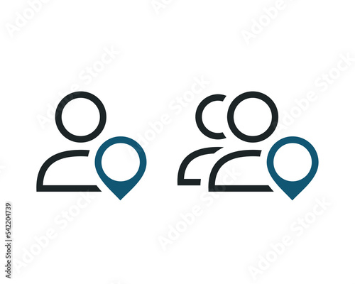 Map pin with person icon. Illustration vector