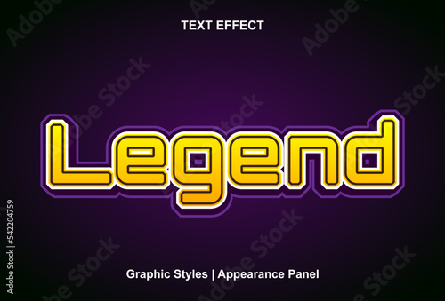 legend text effect with graphic style and editable