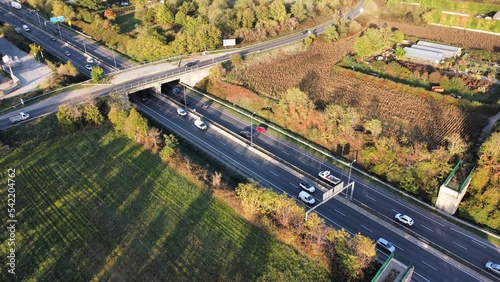 aerial view of a highway