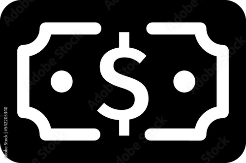 Money, currency, dollar black glyph symbol