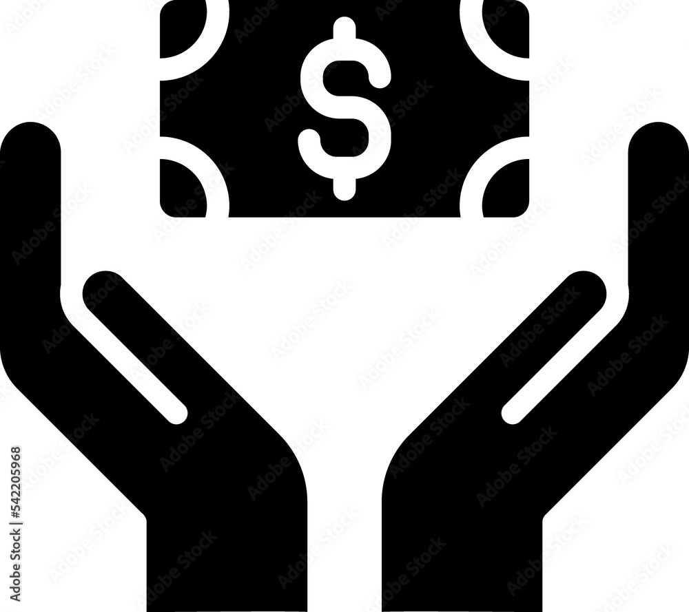 Money, currency, dollar black glyph symbol Money, currency, dollar black glyph symbol