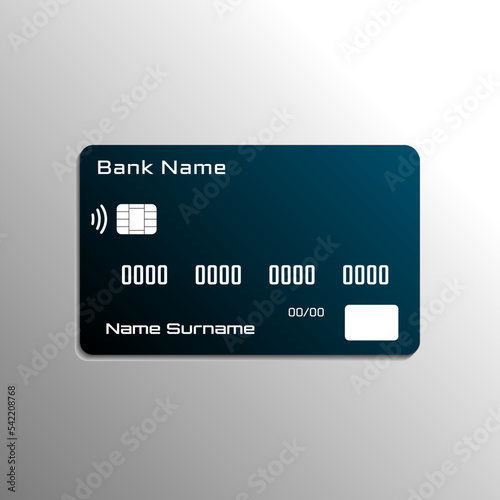 Credit debit colorful card on isolated background