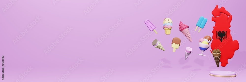 3d rendering of ice cream consumption in Angola for social media content